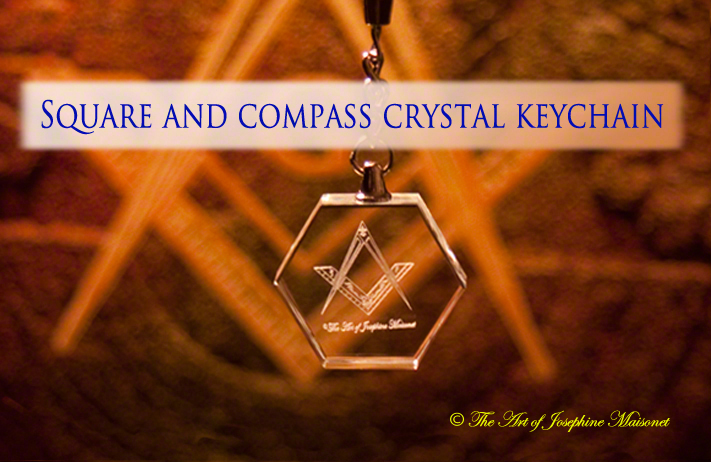 Square and Compass Crystal Keychain