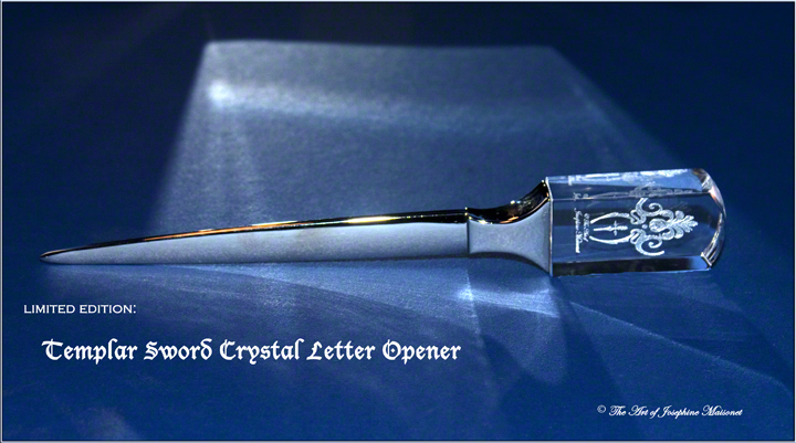 Templar Sword Crystal Letter Opener